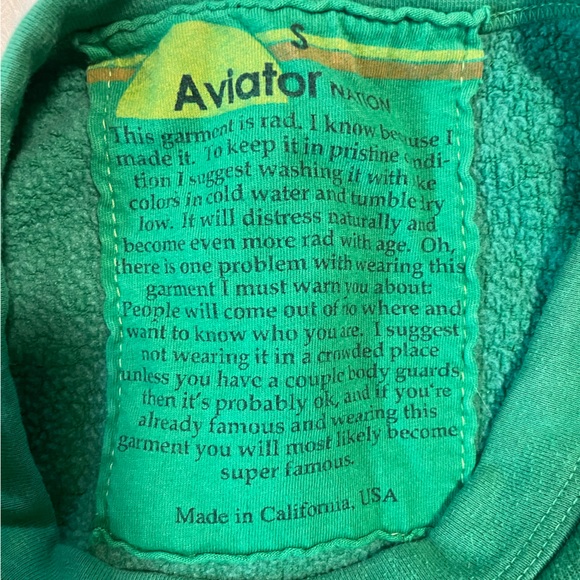 Green aviator nation sweatshirt - Picture 3 of 4
